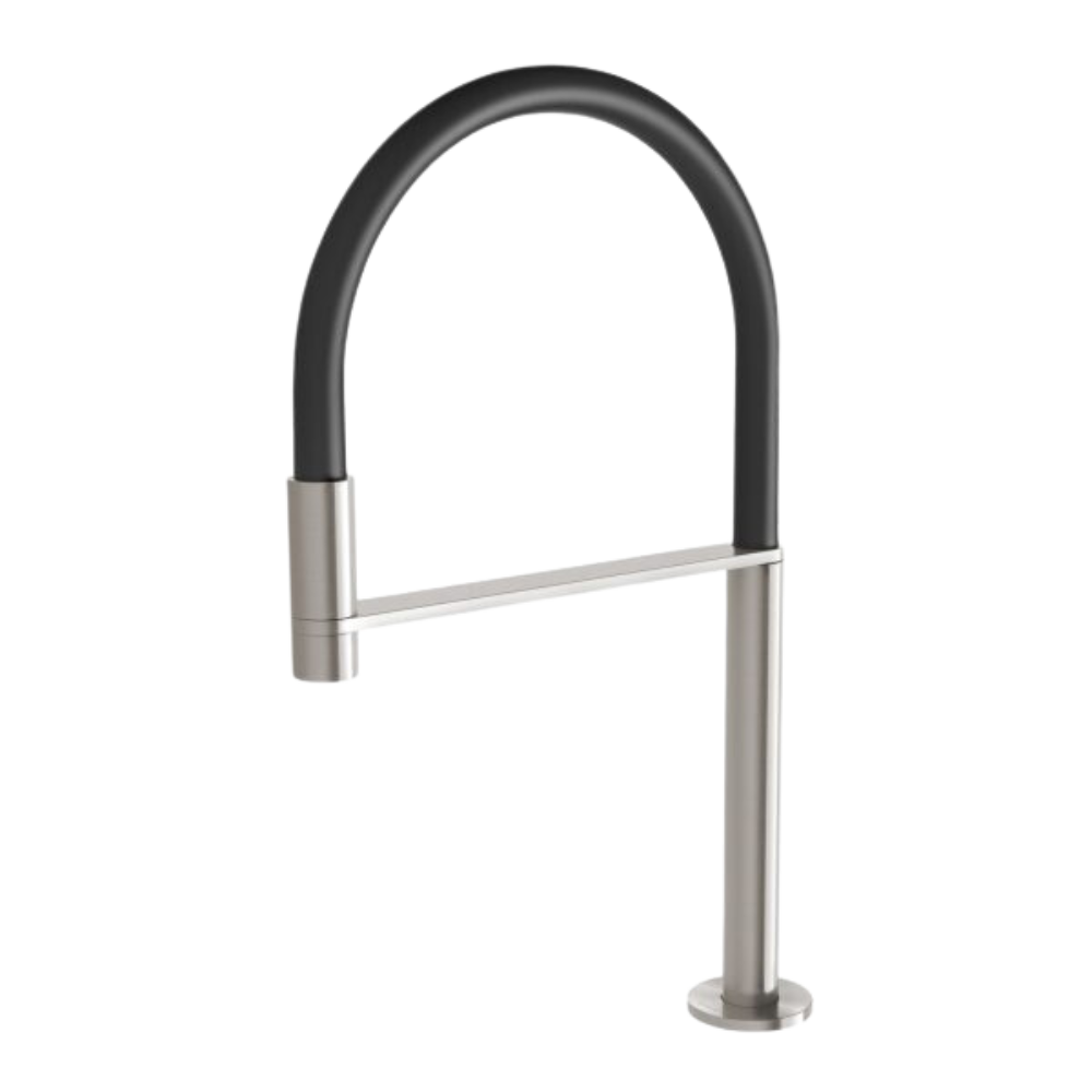 Axia Hob Sink Outlet Flexible Hose 230mm Brushed Nickel