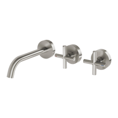 Phoenix Vivid Slimline Plus Wall Basin / Bath Hostess Set 180mm Outlet Lead Free Brushed Nickel