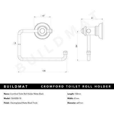 Cromford Toilet Roll Holder Matte Black