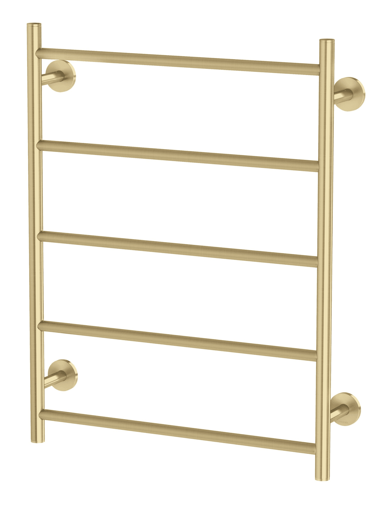 Phoenix Radii Heated Towel Ladder 550 x 740mm Round Plate Brushed Gold Buildmat