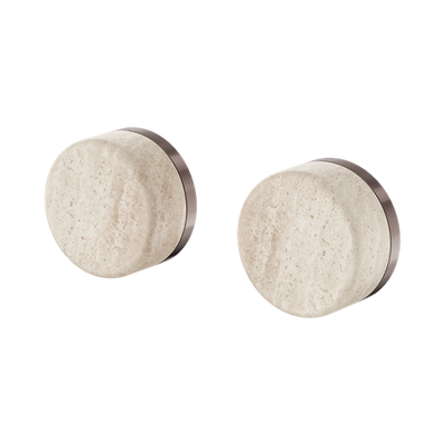 Nero Serenity Wall Top Assembly With Rome Travertine Handle Brushed Bronze