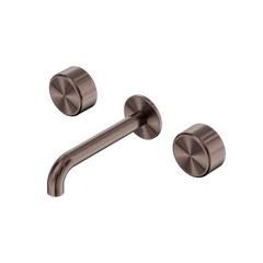 Serenity Wall Basin Set 220mm Spout with Metal Handle Brushed Bronze