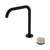 Nero Serenity Progressive Bath/Kitchen Mixer Edge Spout With Rome Travertine Handle Matte Black