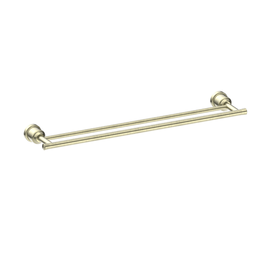 Nero York Double Towel Rail 600mm Aged Brass