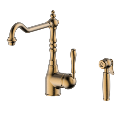 Armando Vicario Provincial Kitchen Mixer With Side Spray Bronze