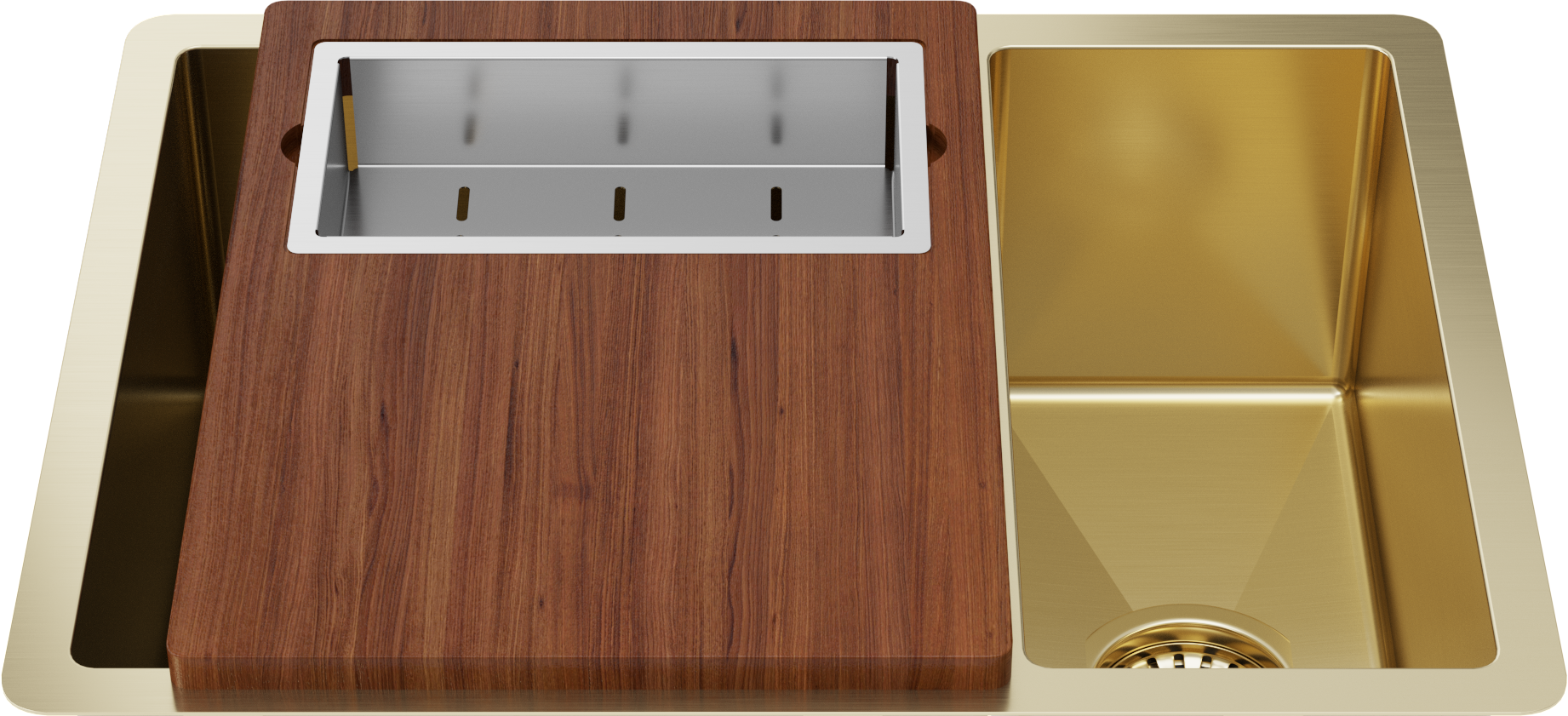 Brushed Brass Gold Clara 595x450 Single & Mini Bowl Sink