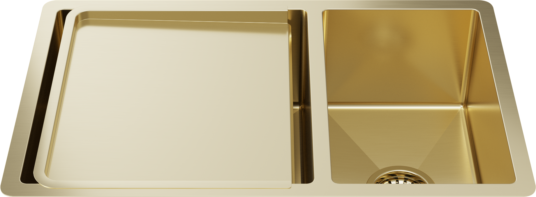 Aiden Portable Drain Board Brushed Brass Gold