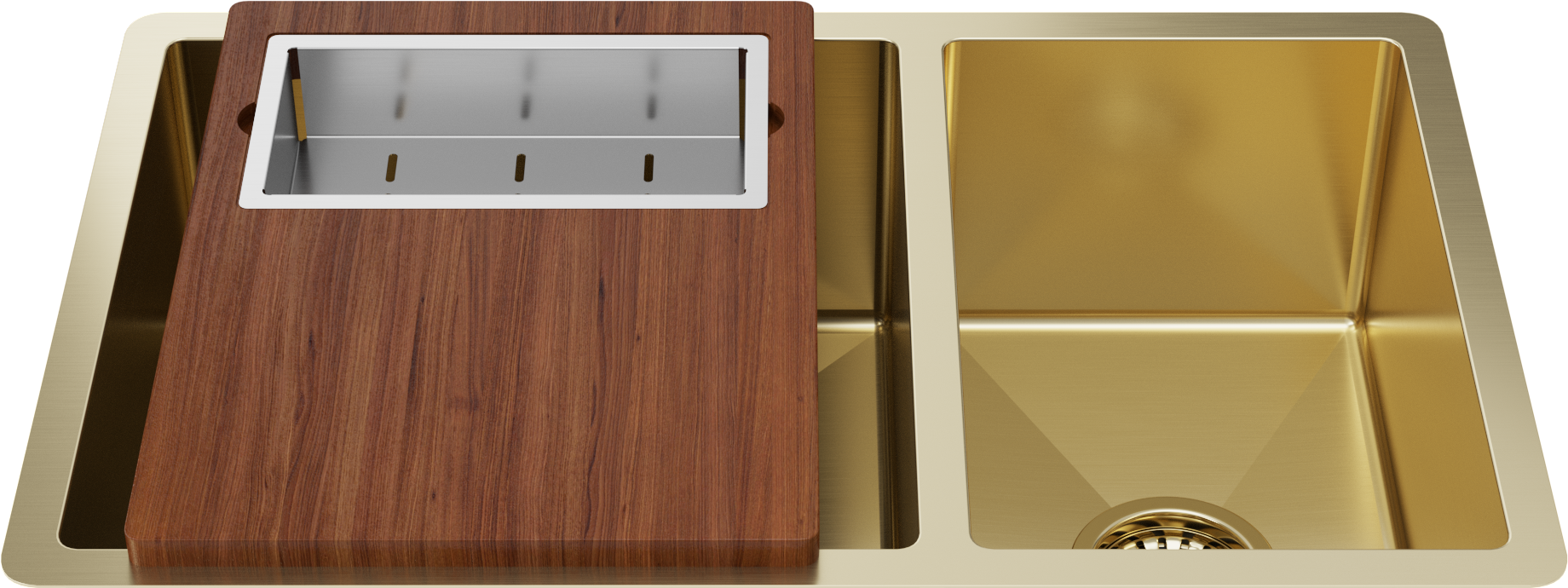 Brushed Brass Gold Clifford 725x450 Single & 1/4 Bowl Sink