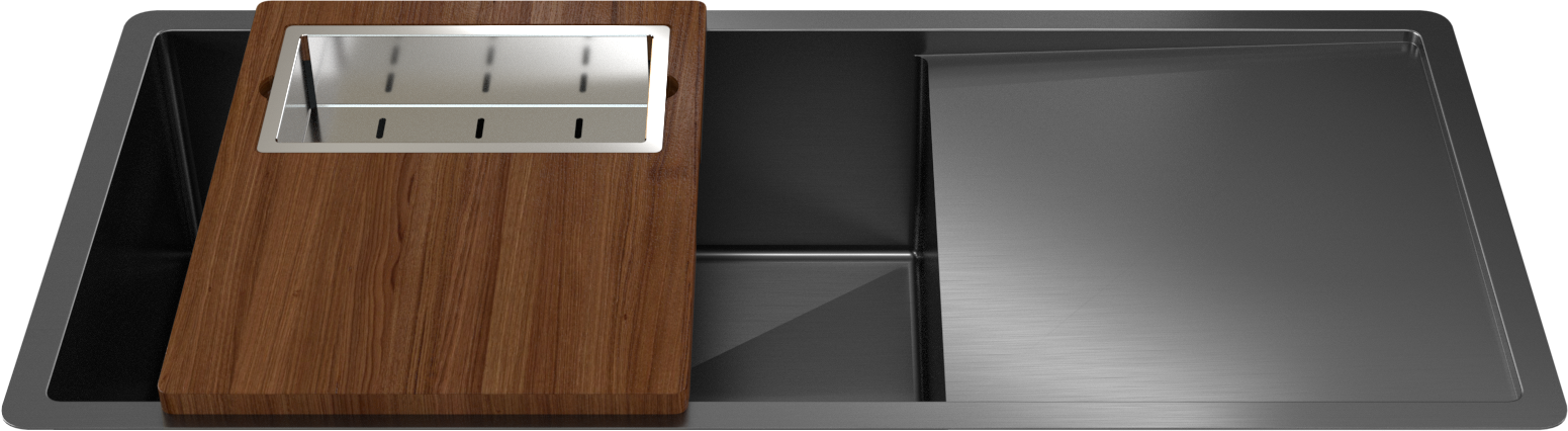Brushed Gunmetal Cody 950x450 Single Bowl w Drain Board Sink