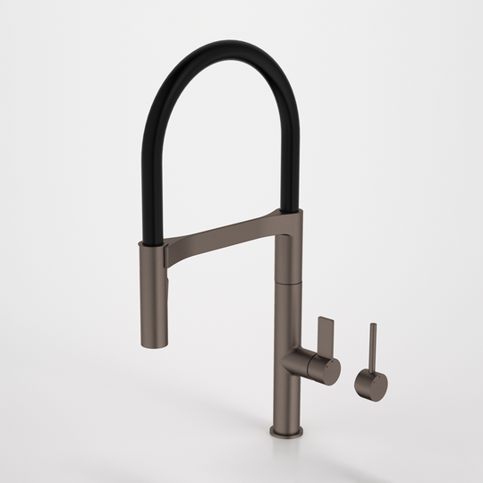 Liano II Pull Down Sink Laundry Tap Mixer with Dual Spray Brushed Bronze Lead Free