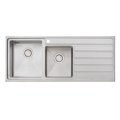Oliveri Apollo 1 And 3/4 Bowl Sink With Right Drainboard Stainless Steel