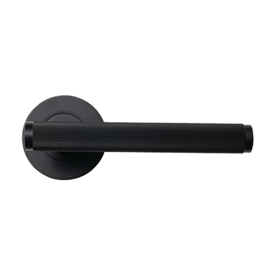 Momo Bellevue Solid Brass Lined Tubular Latch Passage Lever Set in Matte Black