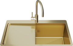 Aiden Portable Drain Board Brushed Brass Gold