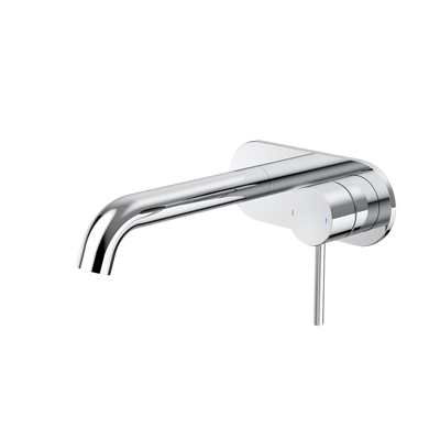 Caroma Liano II 175mm Wall Basin/Bath Mixer and Outlet Rounded Plate Chrome Lead Free