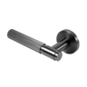 Alma Marko Door Handle Linear Reeded Brushed Gunmetal