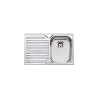 Oliveri Diaz Single Bowl Sink With Left Drainboard and Taphole Stainless Steel