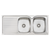 Oliveri Endeavour Double Bowl Sink With Left Drainboard and Taphole Stainless Steel