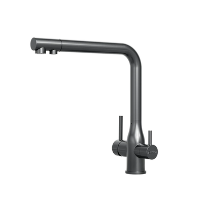 Puretec Tripla Elite Square Three-Way Mixer Brushed Gunmetal