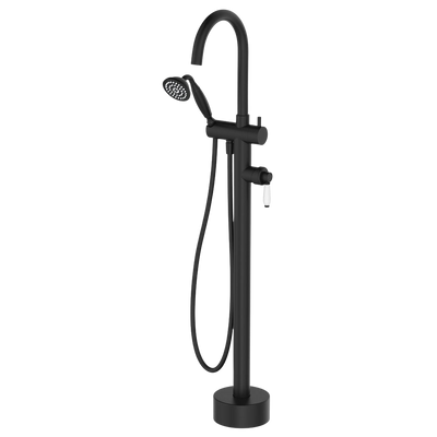 Fienza Eleanor Floor Mixer And Shower Matte Black with Ceramic Handle