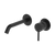 Fienza Axle Wall Basin Mixer Set Round Plates 160mm Outlet Matte Black