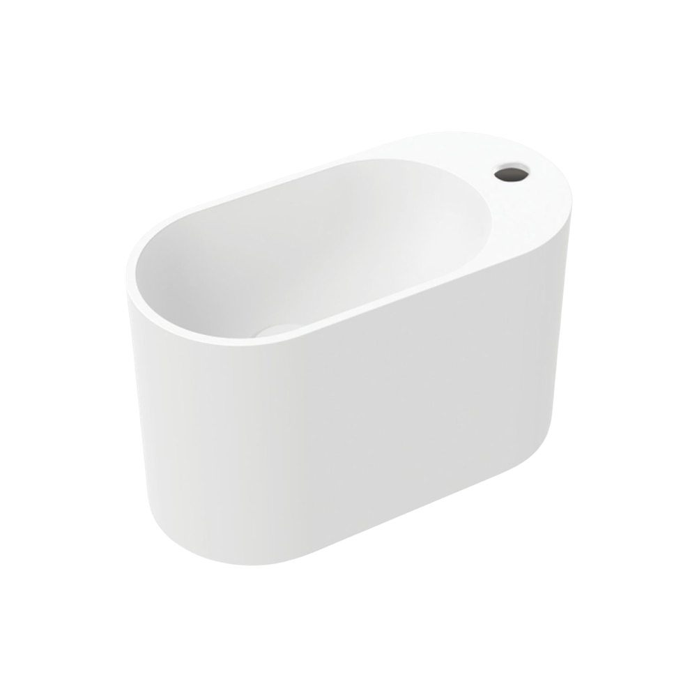 Fienza Ari Solid Surface Wall Hung Basin 1 Tap Hole Matte White – Buildmat