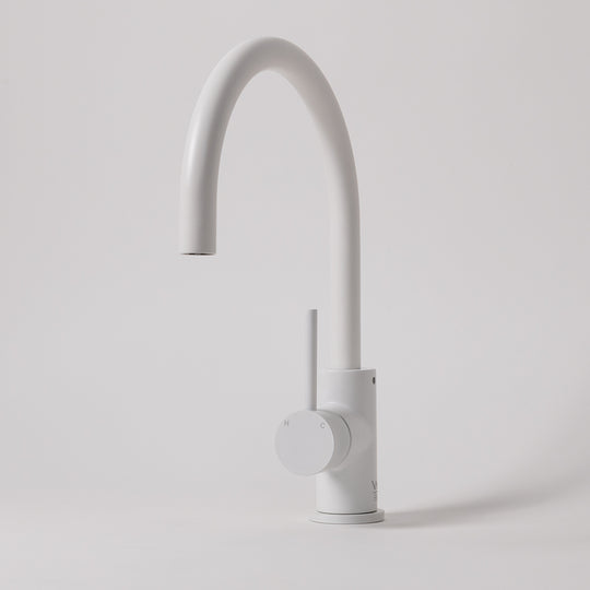 Ashanti White Gooseneck Laundry Tap Mixer