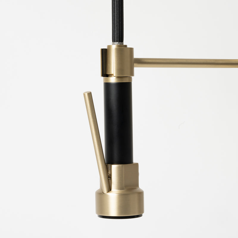 Cleo Brushed Brass Gold Pull Down Dual Spray Mixer