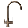 Alma Fleta Brushed Vintage Antique Brass 3 Way Filter Water Tap