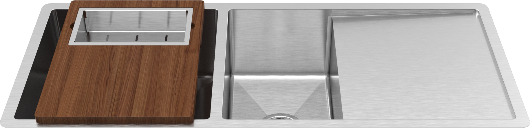 Logan 1075x450 Single & Qtr Bowl with Drain Board Sink