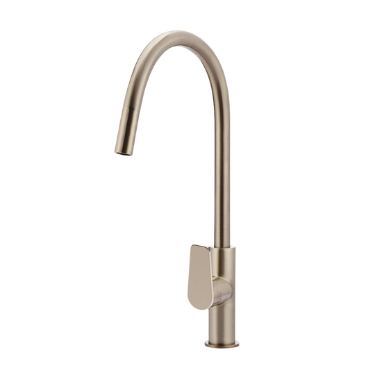 Round Paddle Piccola Pull Out Kitchen Laundry Tap Mixer Tap Champagne