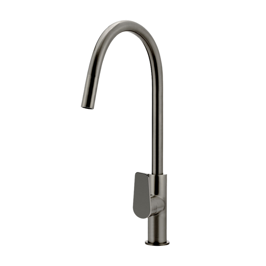 Round Paddle Piccola Pull Out Kitchen Laundry Tap Mixer Tap Shadow Gunmetal