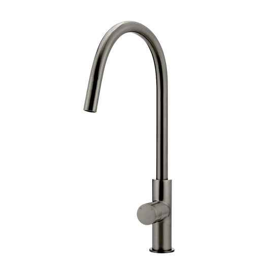 Round Pinless Piccola Pull Out Kitchen Laundry Tap Mixer Tap Shadow Gunmetal
