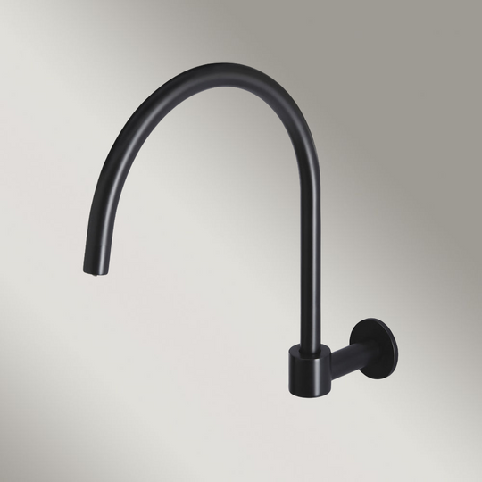 Round High-Rise Swivel Wall Spout Matte Black