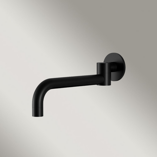Round Swivel Wall Spout Matte Black