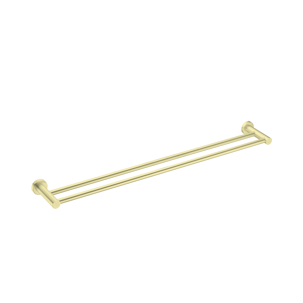 Nero Mecca Double Towel Rail 800mm Brushed Gold Buildmat
