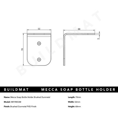 Mecca Soap Bottle Holder Brushed Gunmetal
