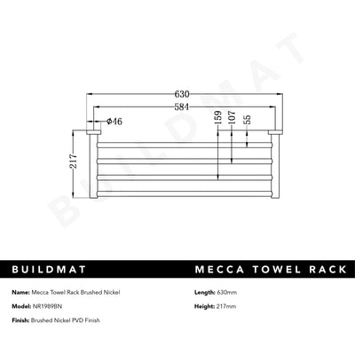 Mecca Towel Rack Brushed Nickel