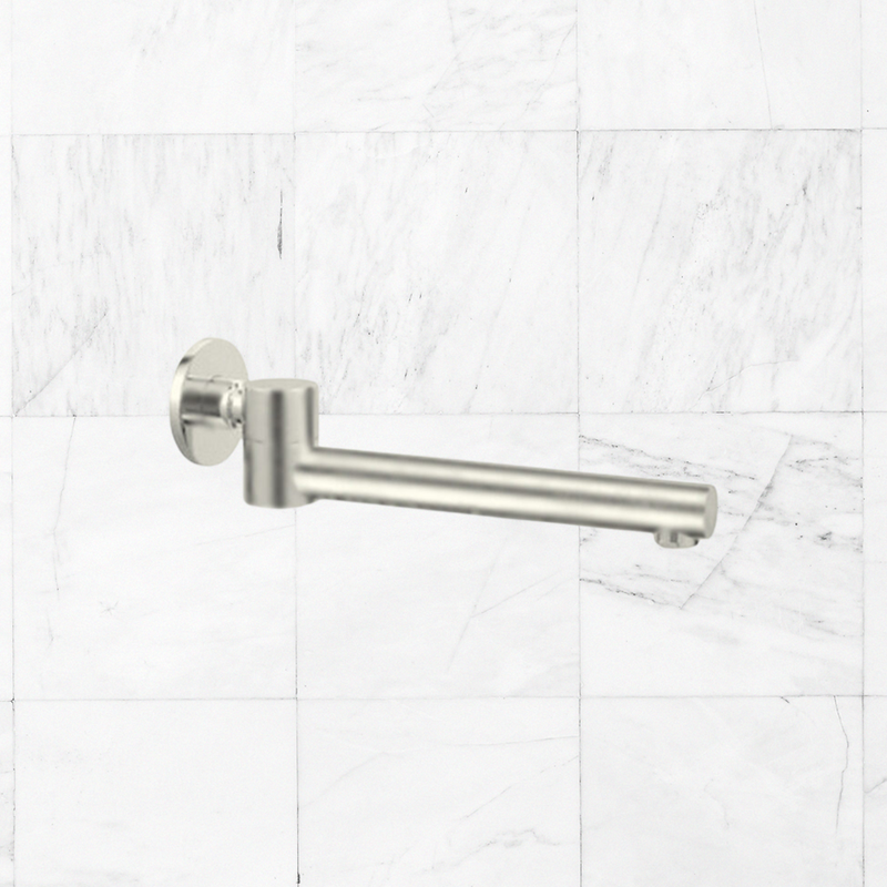 Dolce Wall Mounted Swivel Bath Spout Brushed Nickel