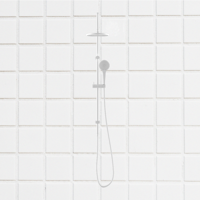 Mecca Twin Shower with Air Shower Matte White
