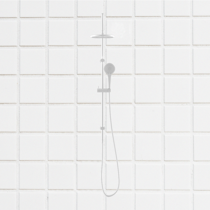 Mecca Twin Shower with Air Shower Matte White