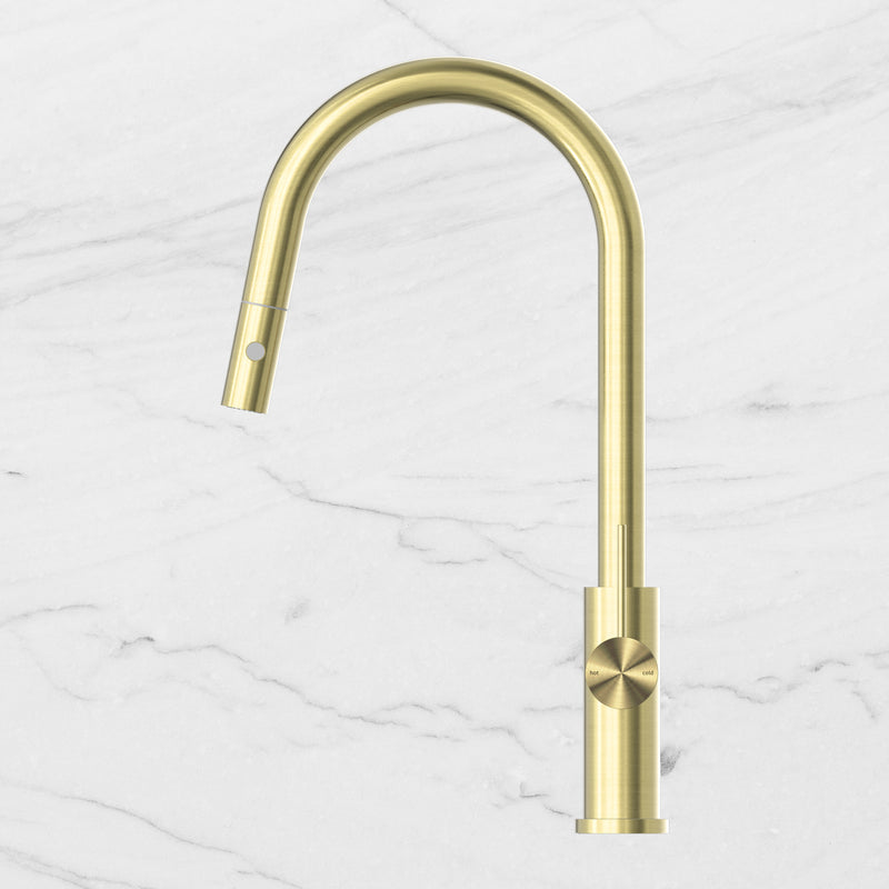 Mecca Brushed Gold Pull Out Mixer With Veggie Spray Function