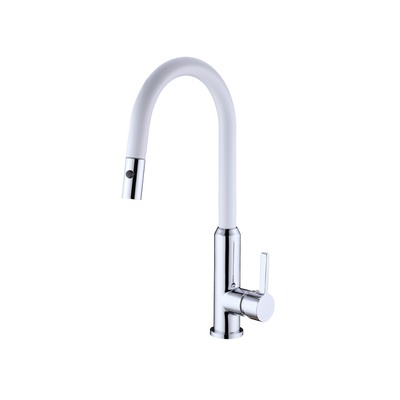 Nero Pearl Pull Out Sink Mixer With Veggie Spray Function Chrome White