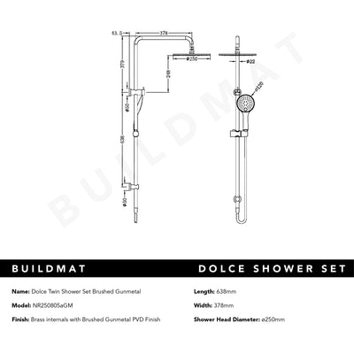 Dolce Shower Set Gunmetal