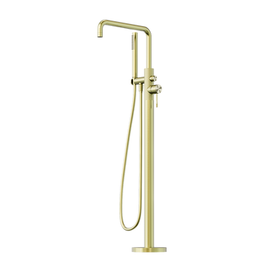 Opal Free Standing Bath Mixer with Hand Shower Brushed Gold