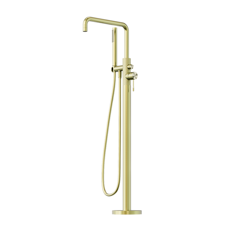 Opal Free Standing Bath Mixer with Hand Shower Brushed Gold