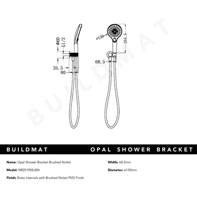 Opal Shower Bracket Brushed Nickel