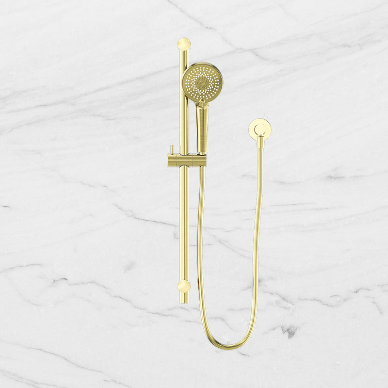 Round Metal Project Rail Shower Brushed Gold