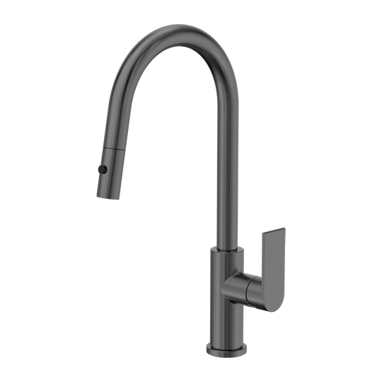Nero Bianca Pull Out Sink Laundry Tap Mixer with Vegie Spray Function Gunmetal