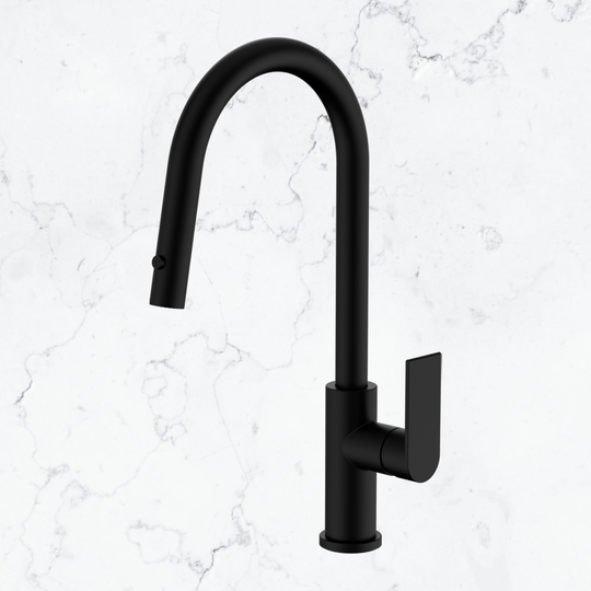 Nero Bianca Pull Out Sink Laundry Tap Mixer with Vegie Spray Function Matte Black