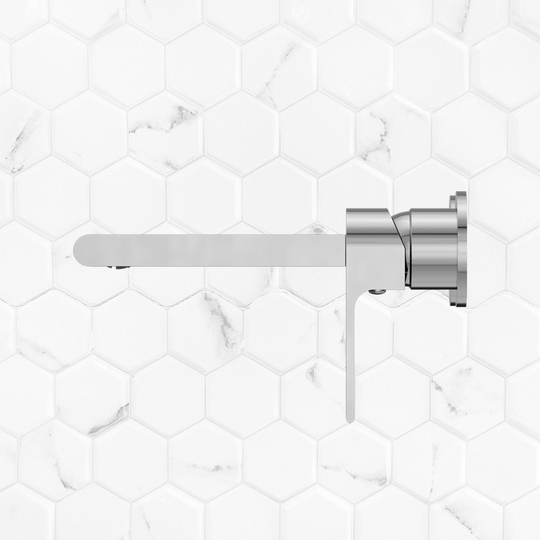 Nero Bianca Wall Basin/Bath Mixer Separate Backplate 230mm Chrome